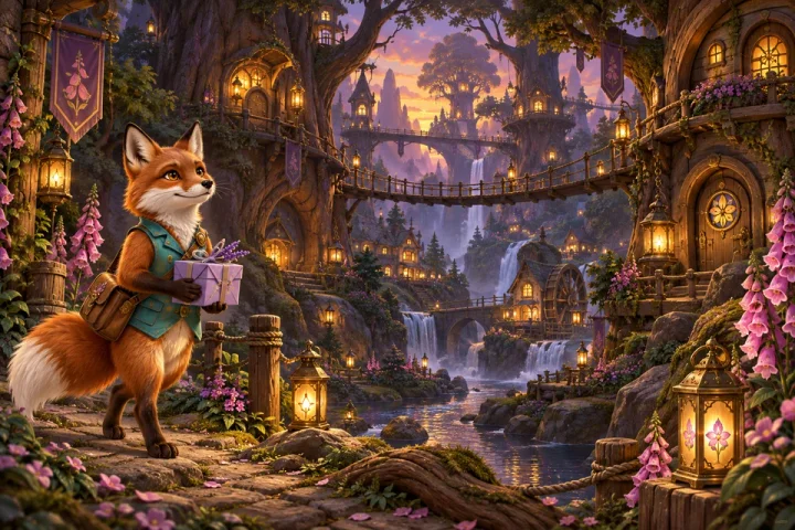 Foxglove Village game illustration
