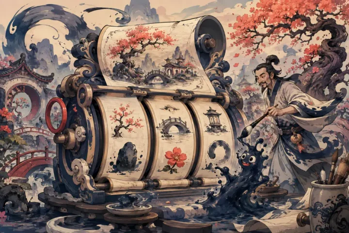 Sumi-e Bloom game illustration